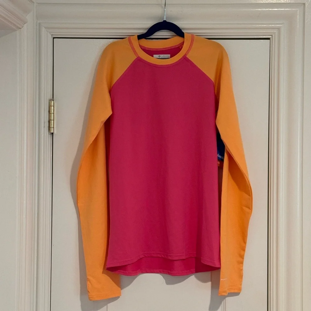 NWT Columbia‎ Girls Rashguard / Sandy Shores Long Sleeve Sunguard Pink / Peach